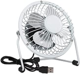 Gabz Mini USB 4-inch Desk Fan | Tilting Small Desktop Cooling Fan with Metal Shell and Aluminium Blades | Ideal for Home & Office Use