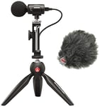 Shure MV88+ Video Kit with Digital Stereo Condenser Microphone for Apple IOS, Android & Desktop Compatible - Apple MFi Certified & AMV88-Fur Microphone Windjammer for MV88
