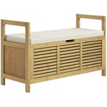 Bambu Skobänk med Fällbart Lock 100x40x60 Cm