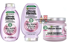 Garnier Ultimate Blends Rice Water Infusion & Starch Shampoo Conditioner & Mask