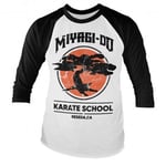 Hybris Miyagi-Do Karate School Baseball Long Sleeve Tee (WhiteBlack,XXL)