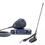 Radio CB PNI Escort HP 7120 ASQ, Gain RF, 4W, 12V et antenne CB PNI Extra 48 avec Aimant Inclus, 45 cm, SWR 1.0, AM/FM Fonctionne Uniquement dans la Bande EU