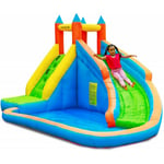 Airmyfun - Château Aquatique Gonflable pour enfants 4m - Aire de jeux avec Escalade, Tobbogan et Piscine - Aqua Park - Multicolore
