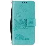 Samsung Galaxy A21s Flip Case,Shockproof 3D Owl PU Leather Notebook Wallet Protective Cover with Magnetic Closure Stand Card Holder TPU Bumper Folio Shell for Samsung A21S Phone Cover(Green)