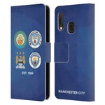 Head Case Designs Officially Licensed Manchester City Man City FC 1894 Navy Blue Geometric Historic Crest Evolution Leather Book Wallet Case Cover Compatible With Samsung Galaxy A20e (2019)