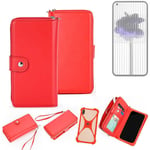 2in1 cover wallet + bumper for Nothing 1 Phone protective Case red