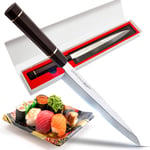 Seiryuu Pro Sashimi Series Yanagiba Knife - Japanese Sushi Knife, 280mm Damascus Steel Blade - Sharp Cutting Tool for Slicing & Filleting Fish, Salmon - Professional Grade Slicer Japanese Fish Knife