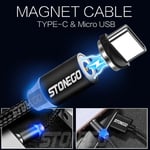 Yellow Cable Micro Branchez uniquement STONEGO - Micro USB Type câble USB C pour magnétique reCharge rapide