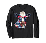 4TH OF JULY COW, INDEPENDENCE DAY, PATRIOTIC, RED WHITE BLUE Long Sleeve T-Shirt