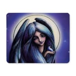 Blue Angel with Small Bird in Hand Painting Rectangle Non Slip Rubber Mouse Pad Gaming Mousepad Mat for Office Home Woman Man Employee Boss Work