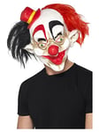 Smiffys Masque clown bizarre, Noir et rouge, Latex, recouvre la tête