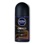 NIVEA Men DEEP Black Charcoal Deodorant 48h Espresso Rollon Anti-Perspirant 50ml