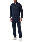 Champion Men's Legacy Icons Tracksuits-Small Script Logo Special Polywarpknit High-Neck Full-Zip, Navy Blue, L