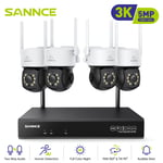 SANNCE 5MP Color Wireless CCTV Security Camera System PT 2-Way Audio 10CH IP NVR