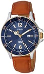 Timex Men's Harborside Tan/Blue Leather Strap Watch TW2R64500