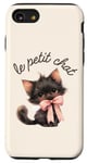 Coque pour iPhone SE (2020) / 7 / 8 Le Petit Chat Coquette - Adorable petit chat français noeud rose