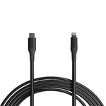 Amazon Basics USB-C to Lightning ABS Charger Cable, MFi Certified for Apple iPhone 14 13 12 11 X Xs Pro, Pro Max, Plus, iPad, 3 m, Black