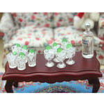 2pcs Dollhouse Toy Model Miniature Food Mini Glass Cup + Ice Cub A1