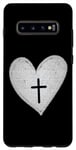 Coque pour Galaxy S10+ Jésus vous aime cœur avec croix religieuse bible chrétienne