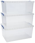 Really Useful Box 3 x 62L Nesting Boxes - Clear