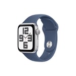 Apple Watch SE (GPS) 2a generation - silveraluminium - smart klocka med sportband - denim - 32 GB