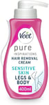 Veet Pure Inspirations Hair Removal Cream, Aloe Vera & Vitamin E Sensitive Skin