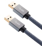 Faodzc USB 3.0 A Male to A Male Cable 0.5m/1.5ft,USB 3.0 to USB 3.0 Cable Nylon Braid USB Male to Male Cable Double End USB Cord Compatible with Hard Drive Enclosures, DVD Player, Laptop Cool
