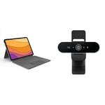 Logitech Combo Touch iPad Air (4th, 5th gen - 2020, 2022) Keyboard Case - Detachable Backlit Keyboard & Brio Stream Webcam - Ultra 4K HD Video Calling, Noise-Cancelling Mic