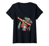 Womens Dabbing Matador Poncho Cinco de Mayo V-Neck T-Shirt