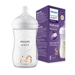 Philips Avent Biberon à Réponse Naturelle de 260 ml, sans BPA pour les bébés de 1 mois et +, motif girafe (modèle SCY903/66)