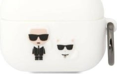 Karl Lagerfeld Klacapsilkcw Airpods Pro-Skydd Vit/Vit Silikon Karl &Amp  Choupette