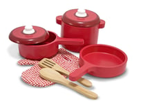 Melissa & Doug Deluxe Wooden Kitchen Accessory Set - Pots Pans (8 pcs) 12610