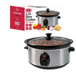 3.5 Litre Stainless Steel Slow Cooker Ceramic Inner Pot Kitchen Steamer 200W New