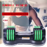 HNDZ 25KG/12.5KG One Second Fast Adjustable Fitness Household Dumbbells Detachable Dumbbell Multi-function Fitness Equipment, One Pair,Convenient and healthy (Color : Green12.5KG)