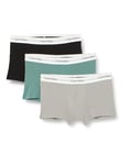Calvin Klein Men Boxer Short Trunks Stretch Cotton Pack of 3, Multicolor (Sagebush Green Black Griffin), M