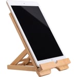 Hopfällbart stativ i bambuträ för surfplattor, kompatibelt med iPad,