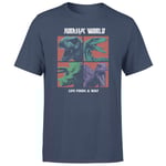 Jurassic Park World Four Colour Faces Men's T-Shirt - Navy - XL