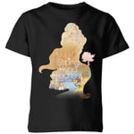 Disney Princess Filled Silhouette Belle Kids' T-Shirt - Black - 11-12 Years - Black
