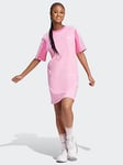 Adidas Sportswear Women'S 3 Stripe Boyfriend Tee Dress - Pink