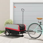 vidaXL Cykelvagn svart och röd 45 kg järn 94062