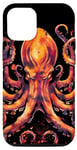 Coque pour iPhone 15 Pro Kraken une pieuvre avec des tentacules de feu et de flammes