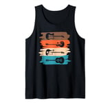Electric And Acoustic Guitars Within Paint Brush Strokes Tank Top