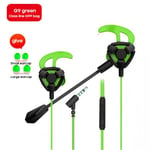 Casques d'écouteurs portables universels G9 pour jeux de jeu Casque intra-auriculaire 7.1 avec contrôle du volume du micro PC Gamer Earphones-G9 Green