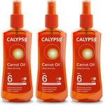 Calypso Carrot Oil Deep Tanning SPF6 With Tan Extender 200ML x 3