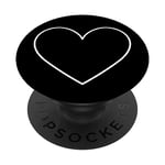 PopSockets Black White Heart - Valentins Day PopSockets PopGrip: Swappable Grip for Phones & Tablets