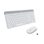 Logitech Slim Wireless Keyboard and Mouse Combo MK470, QWERTY Pan Nordic Layout - White