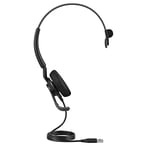 Jabra Engage 50 II Wired Mono Headset with Noise-Cancelling 3-Mic Technology and USB-A Cable, Ultra-Lightweight - Works with All Leading Unified Communications Platforms such as Zoom & Unify - Black