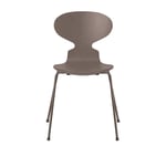 Fritz Hansen - Myran 3101 färgad askfanér stålstativ brun brons deep clay - Matstolar - Arne Jacobsen - Grå - Metall/Trä