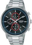 Lorus Mens Chronograph Watch Grey Sunray Dial and Silver Strap RM397GX9