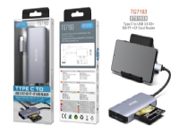 MTK Hub USB-C till 2 x USB 3.0 + kortläsare för SD / TF / CF